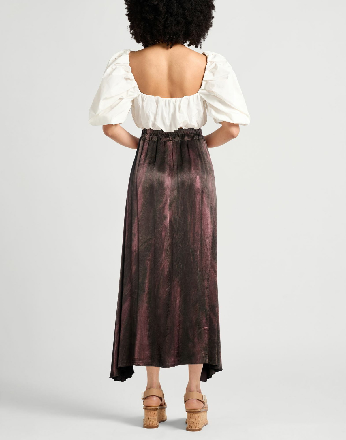 Manila Grace Womens Maxi skirt Burgundy
