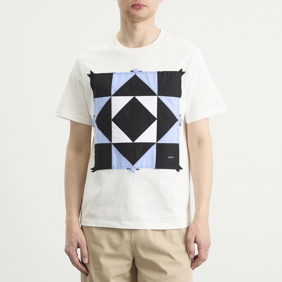 A.P.C. Men's T-Shirt Patchwork in White