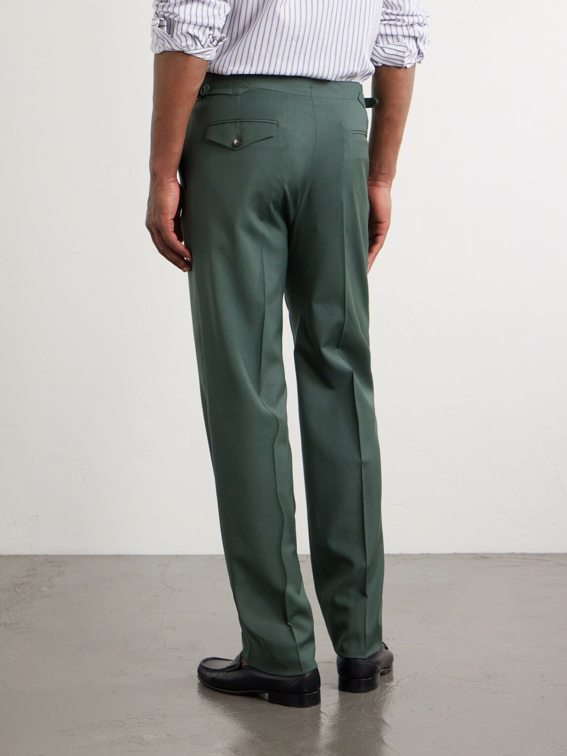 J. Mueser - Waverly Straight-Leg Cotton and Linen-Blend Twill Suit Trousers - Green