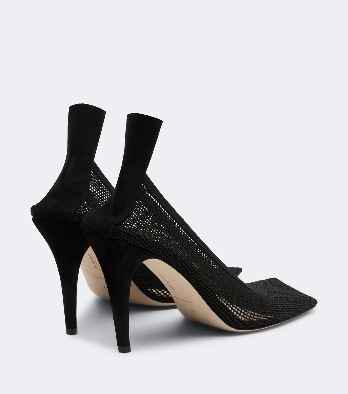 Christen Edge Stretch suede-trimmed mesh pumps