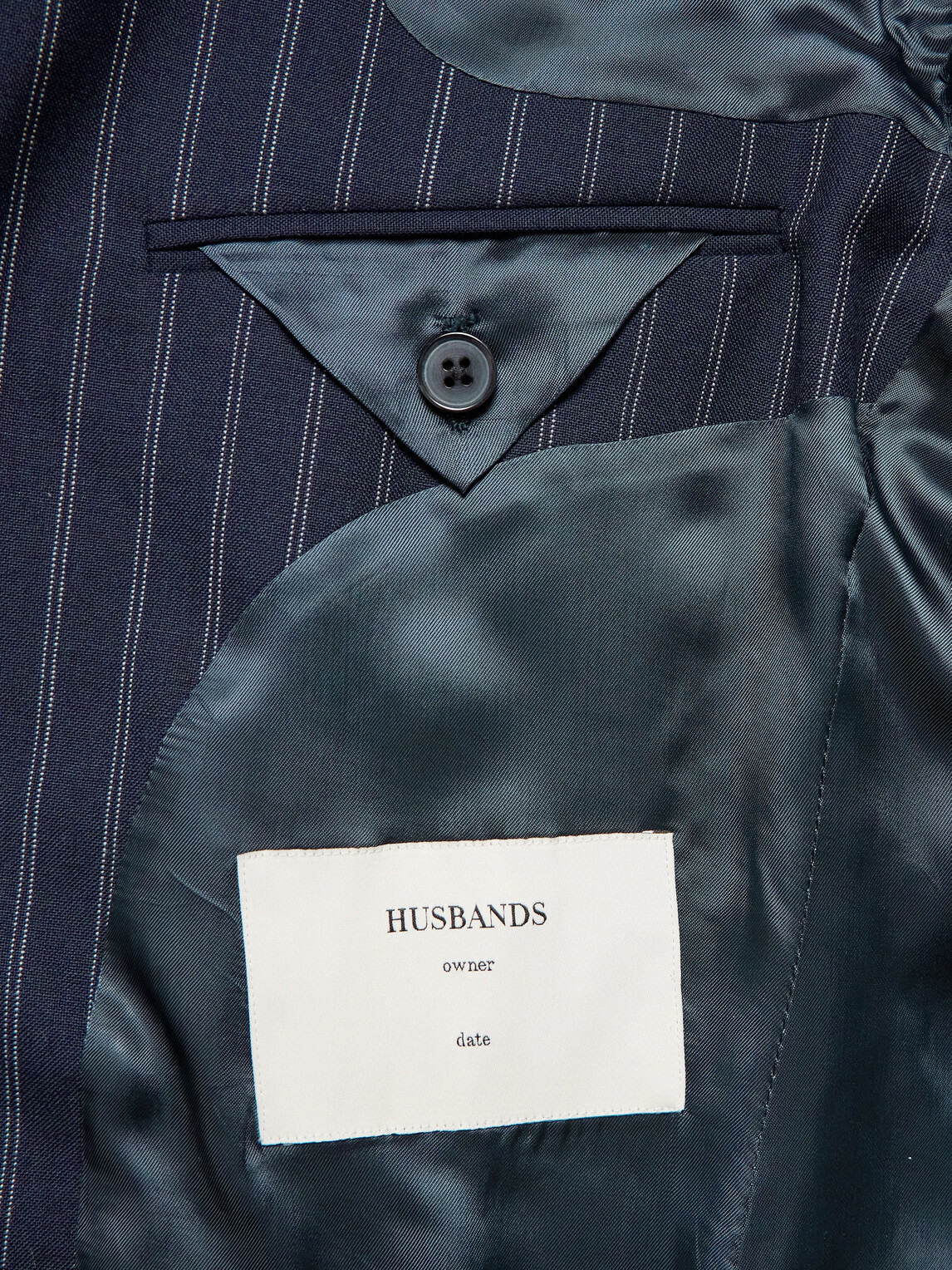 Husbands - Pinstriped Wool Suit Jacket - Blue