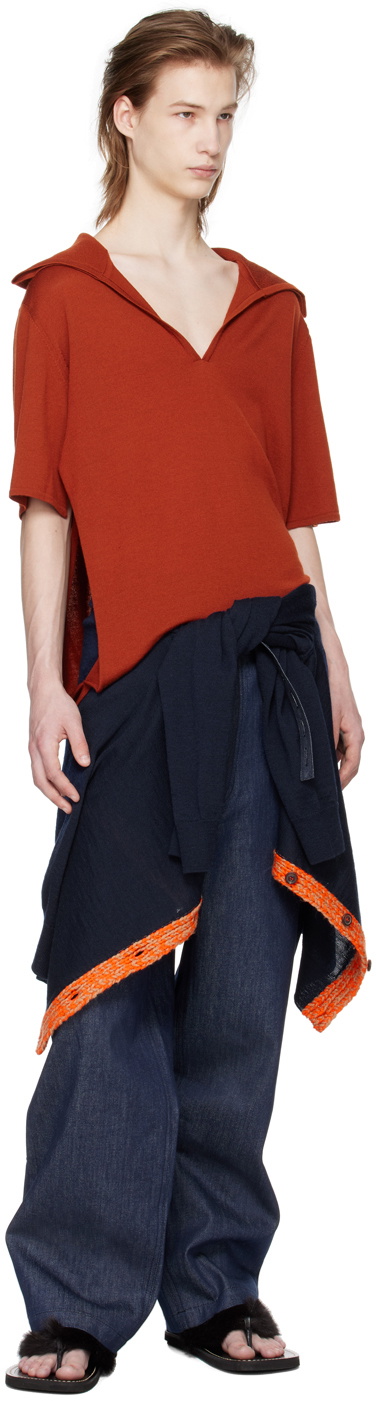 T/SEHNE SSENSE Exclusive Orange Open-Seam Polo