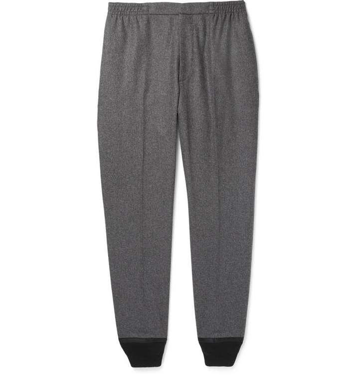 Photo: Alexander McQueen - Tapered Virgin Wool-Flannel Trousers - Men - Gray