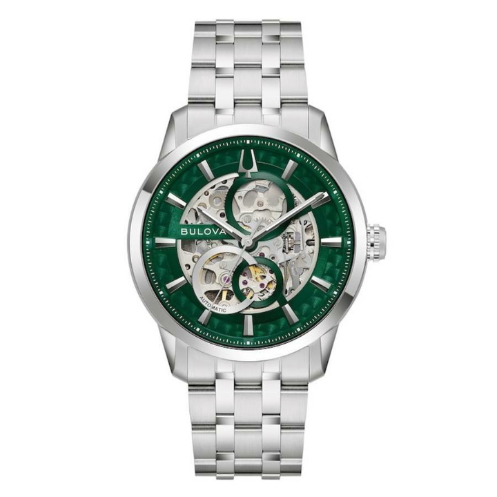 Photo: Bulova Sutton Automatic Green Dial Mens Watch 96A329