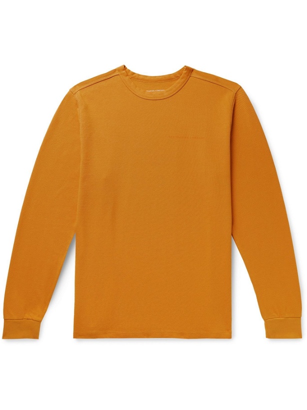 Photo: Pop Trading Company - Logo-Print Cotton-Piqué T-Shirt - Yellow