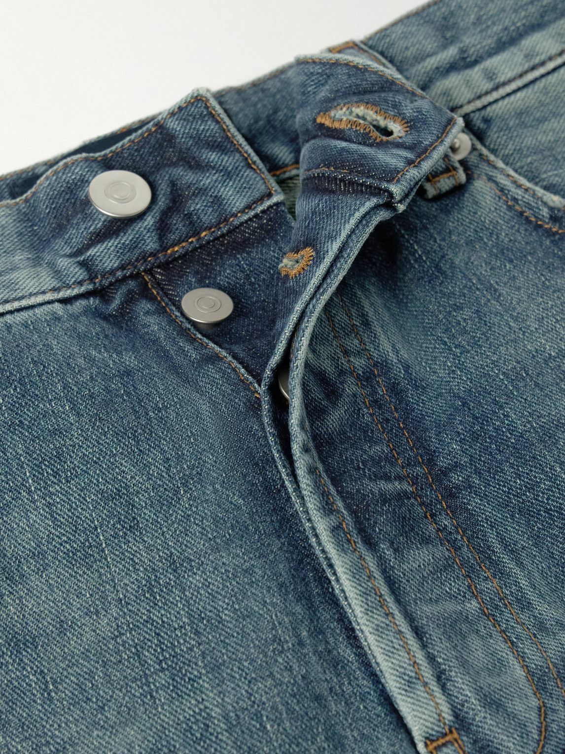 Thom Sweeney - Straight-Leg Distressed Jeans - Blue