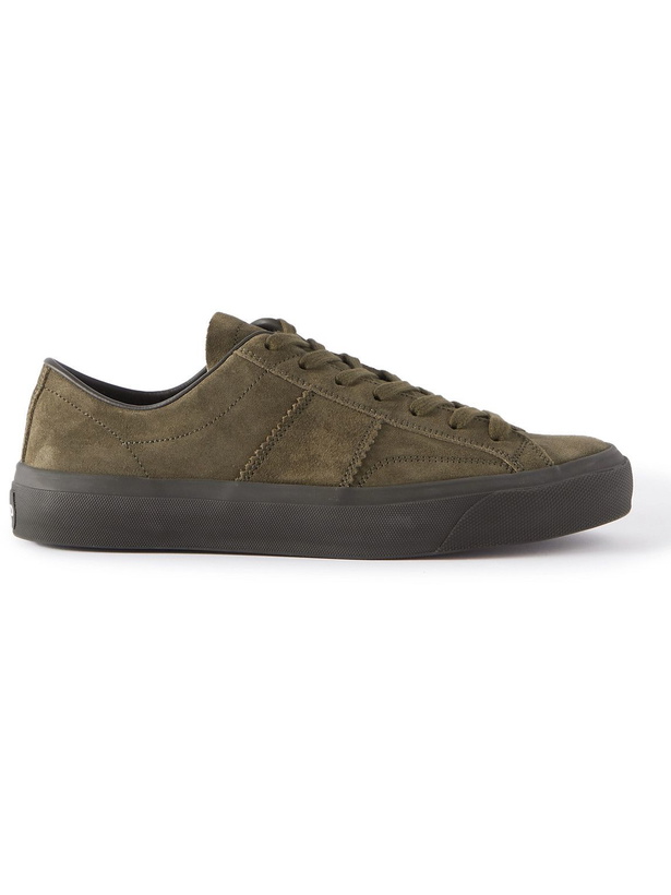 Photo: TOM FORD - Cambridge Suede Sneakers - Green