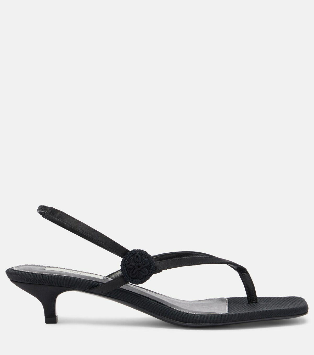 Toteme Floral-appliqué suede slingback sandals