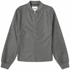Jil Sander Men's Melton Wool Bomber Jacket in Ash Grey