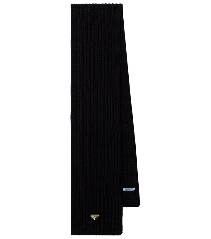 Photo: Prada Ribbed-knit virgin wool scarf