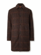 A Kind Of Guise - Manas Checked Virgin Wool-Tweed Coat with Padded Quilted Shell Liner - Brown