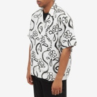 Jacquemus Men's Flower Logo Vacation Shirt in White/Black