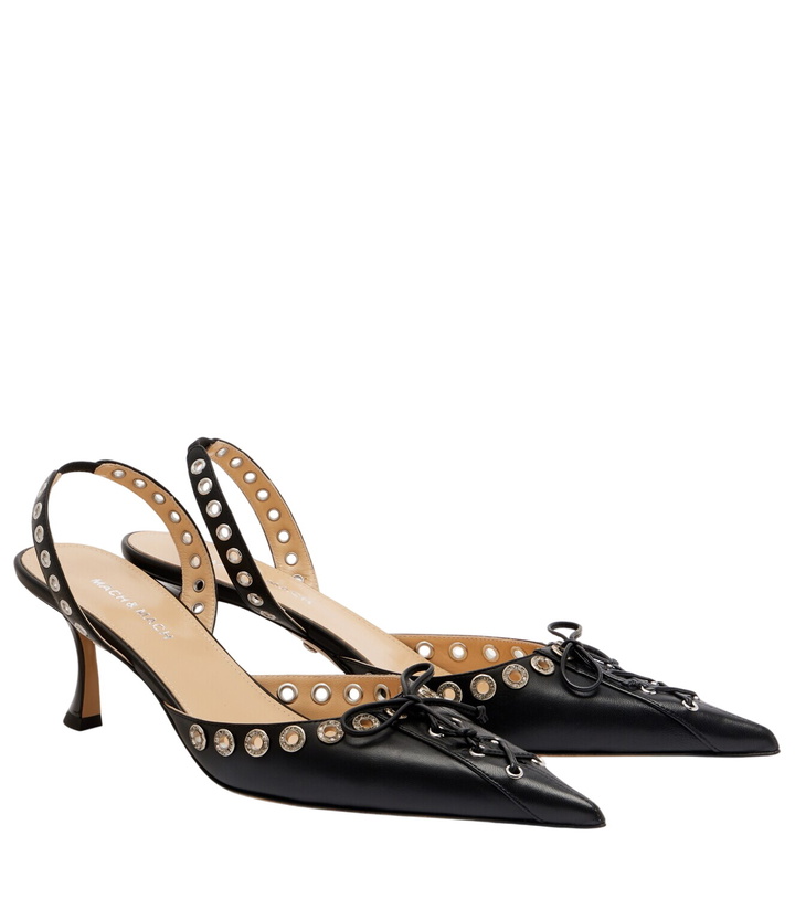 Photo: Mach & Mach Crystalized Corset 65 leather slingback pumps