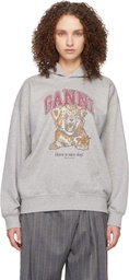 GANNI Gray Tiger Hoodie