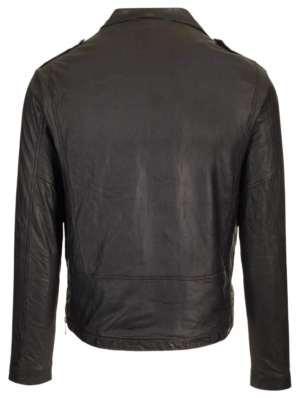 Giorgio Brato Lamb Leather Biker Jacket