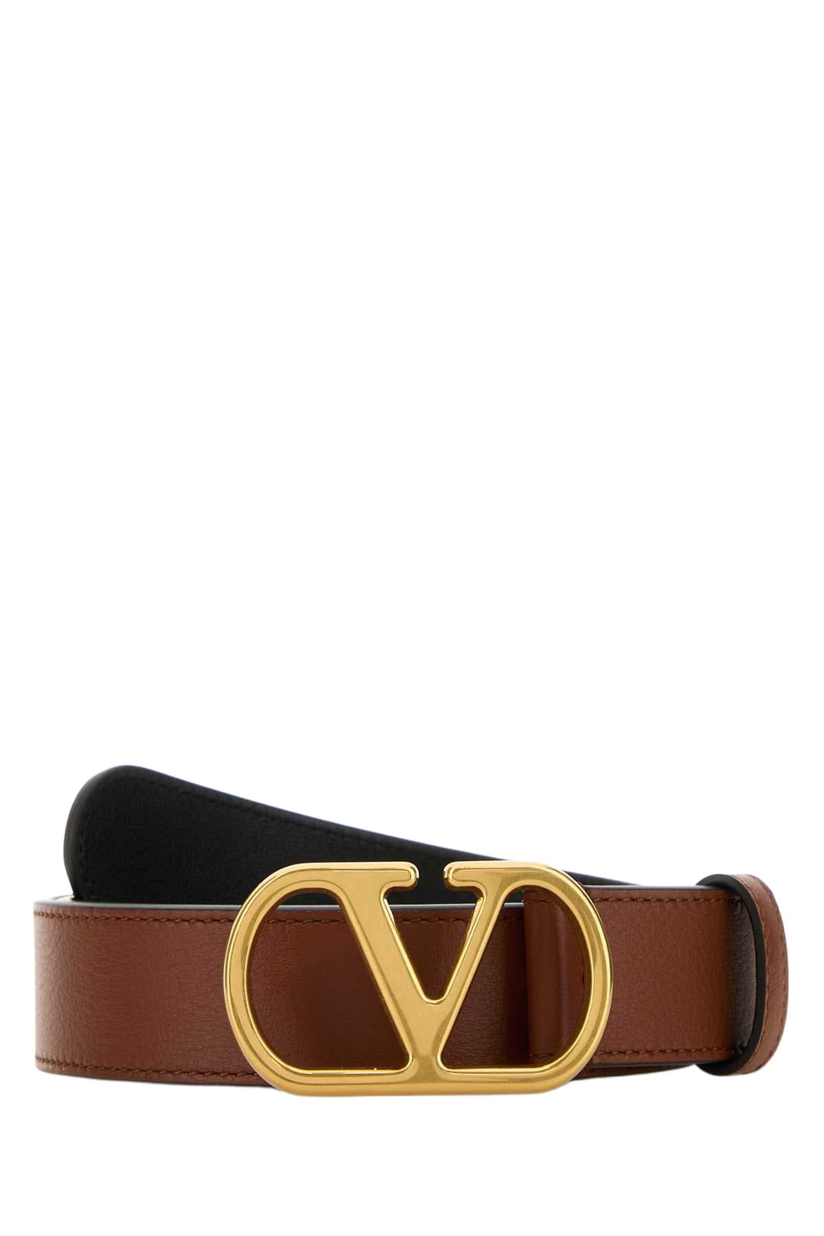 ベルト Valentino Garavani Belts Women Leather Brown/Caramel VLogo Signature 40 reversible leather belt in brown