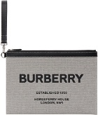 Burberry Grey Large 'Horseferry' Edin Pouch