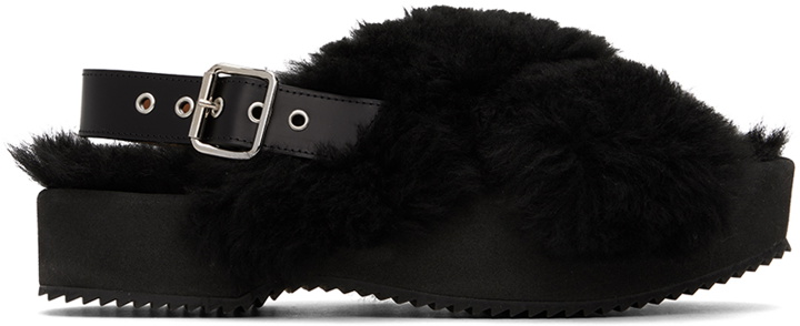 Photo: Dries Van Noten Black Fur Platform Sandals