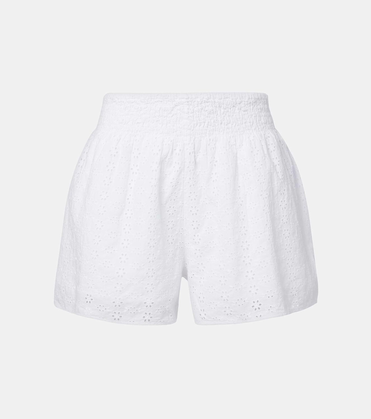 Velvet Iris eyelet cotton shorts