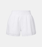 Velvet Iris eyelet cotton shorts