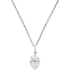 Saint Laurent Silver Heart In Flames Necklace