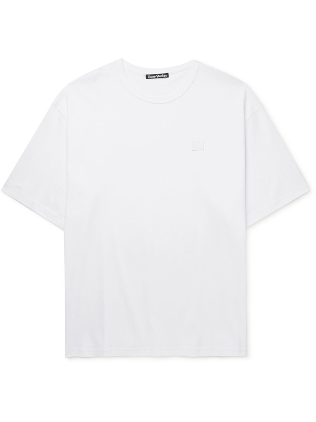 Photo: ACNE STUDIOS - Exford Oversized Logo-Appliquéd Cotton-Jersey T-Shirt - White