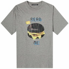 Acne Studios Enrik Burger Oversized Face T-Shirt in Light Grey Melange