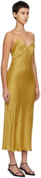 Silk Laundry Yellow Deco Rouleau Maxi Dress