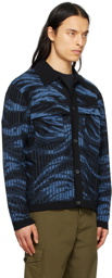 PS by Paul Smith Navy & Black Camouflage Cardigan