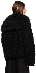 Kijun Black Fluffy Faux-Fur Jacket