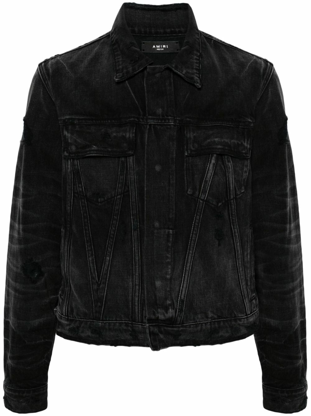ジャケット・アウター Amiri 23AW Distressed MA Trucker jacket AMIRI Black Distressed MA Denim Jacket Amiri