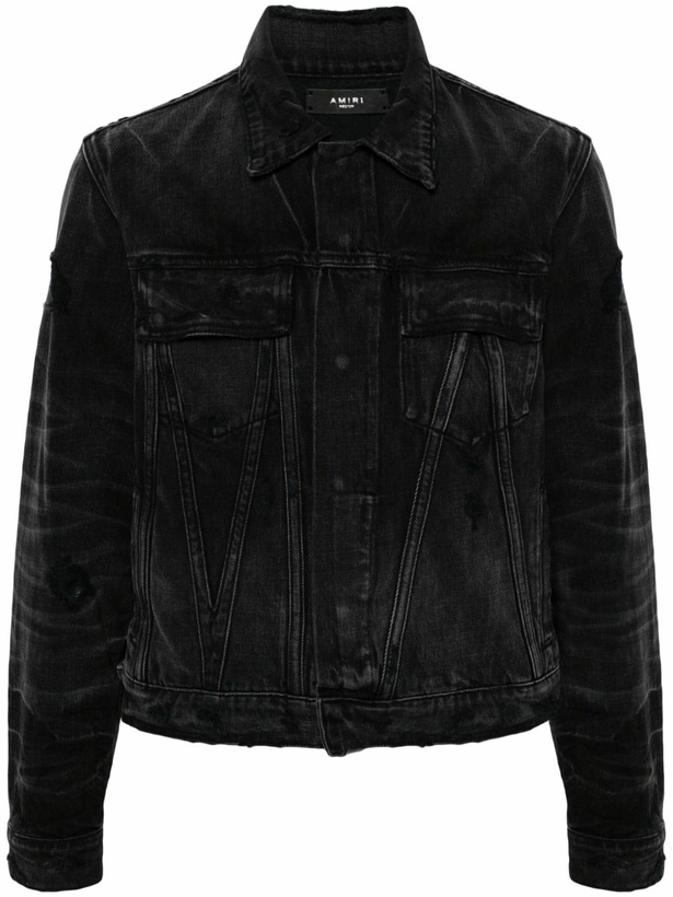 Photo: AMIRI Black Distressed MA Denim Jacket