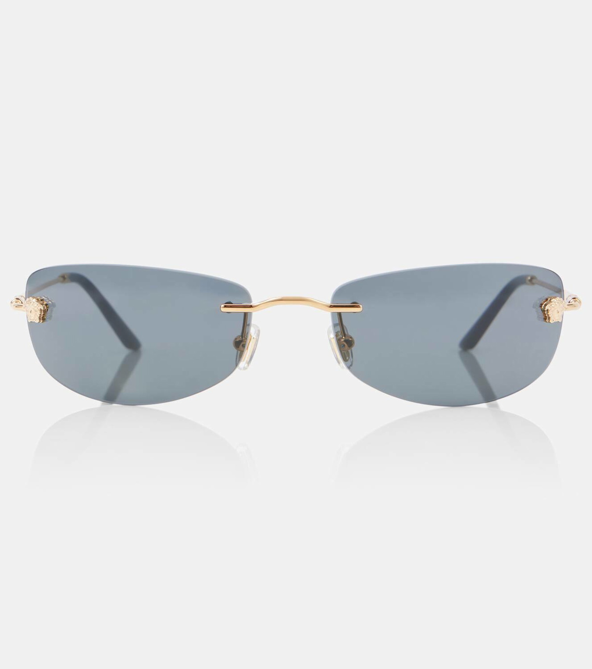 Versace Damier Plaque rectangular sunglasses Versace