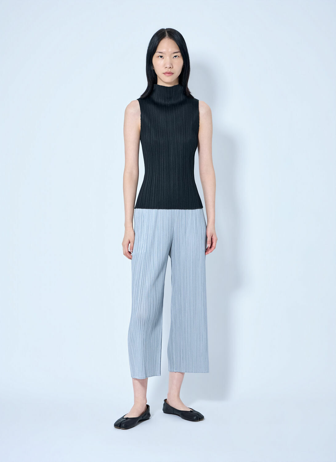 Pleats Please Issey Miyake Pleated Wide-Leg Trousers