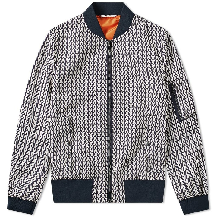 Photo: Valentino V Allover Pattern Nylon Bomber Jacket