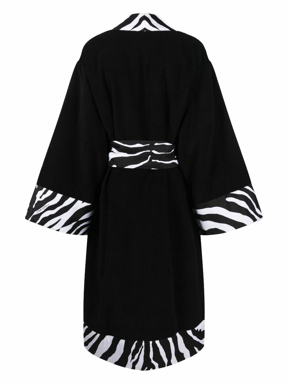 Dolce & Gabbana Black Zebra-Print Cotton Robe Dolce & Gabbana