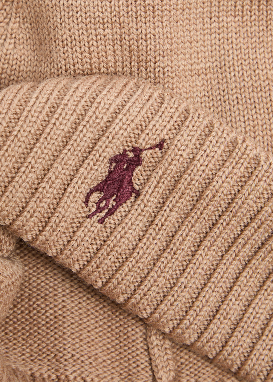 Polo Ralph Lauren Logo-embroidered Wool Beanie - Brown - One Size