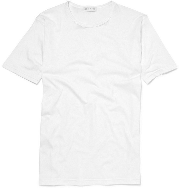 Photo: Sunspel - Crew-Neck Superfine Cotton Underwear T-Shirt - Men - White