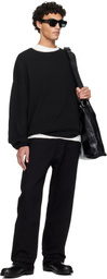 Fear of God ESSENTIALS Black Holiday Waffle Crewneck 90s Sweater