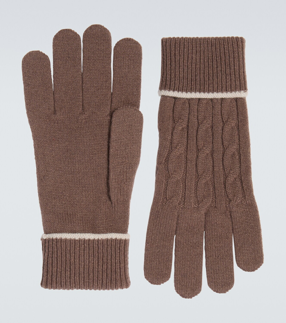 Eleventy Cable-knit cashmere gloves