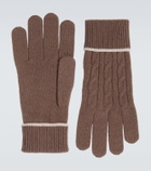 Eleventy Cable-knit cashmere gloves