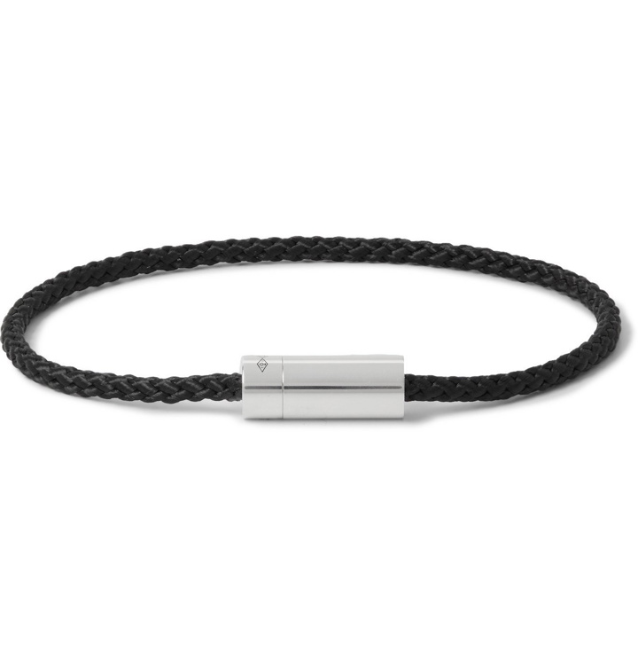 Photo: Le Gramme - 7g Braided Cord and Sterling Silver Bracelet - Black