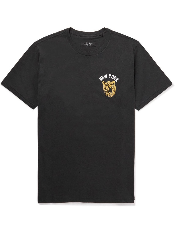Photo: Rag & Bone - Printed Organic Cotton-Jersey T-Shirt - Black