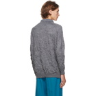 Balenciaga Grey Crinkled Wool Sweater