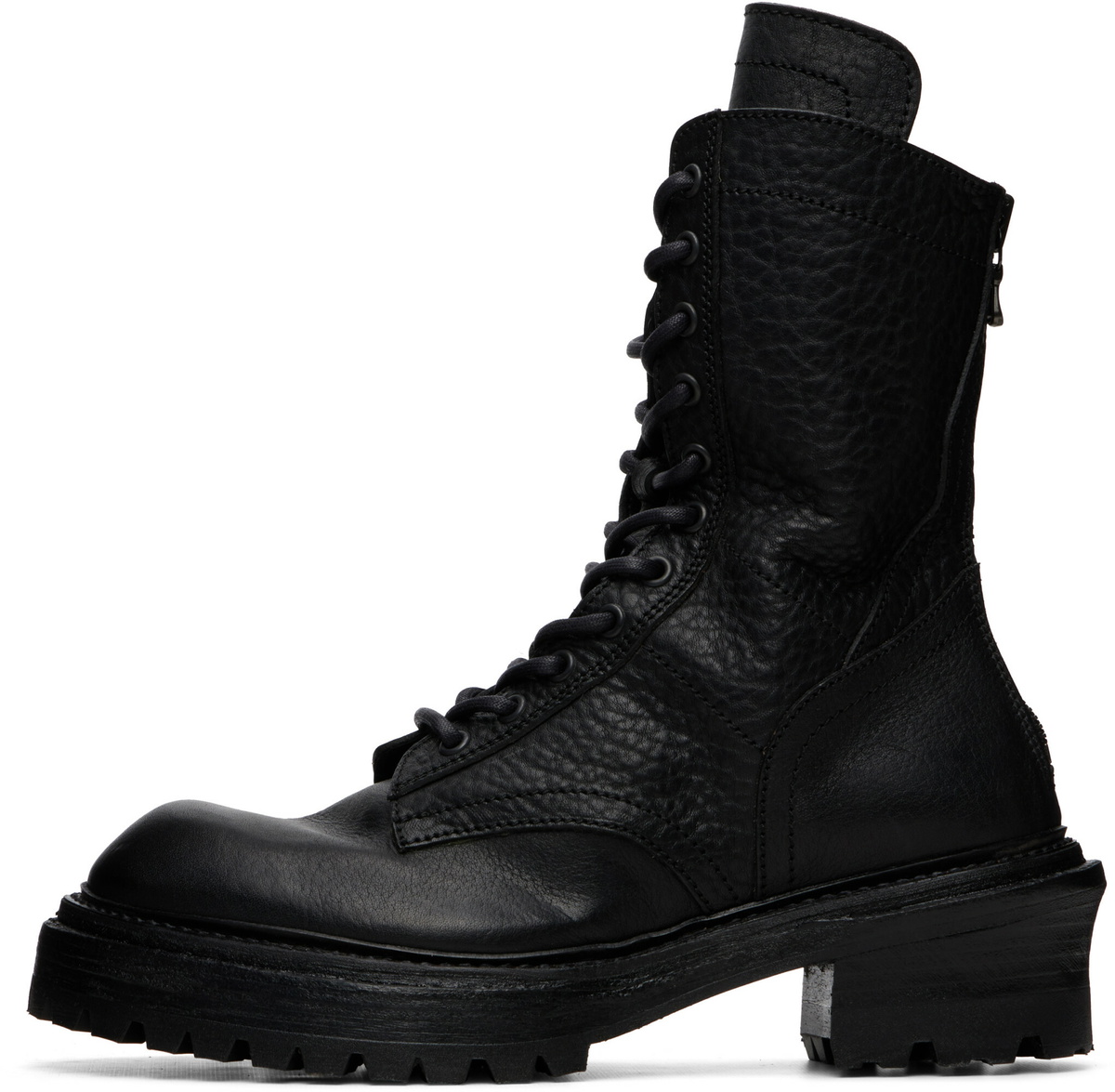 Julius Black Side Zip Lace Up Boots