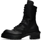 Julius Black Side Zip Lace Up Boots