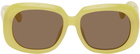 Dries Van Noten Yellow Linda Farrow Edition 75 C2 Sunglasses