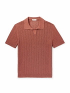 MILES LEON - Fabien Linen and Cotton-Blend Polo Shirt - Orange