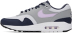 Nike White & Navy Air Max 1 Sneakers