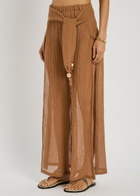 Lisa Marie Fernandez Open Side Linen-blend Beach Trousers Light Brown